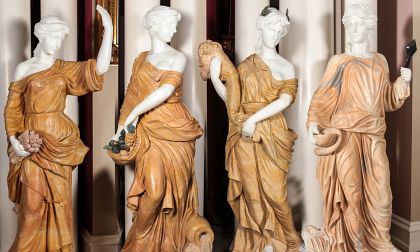 Life-Sized Onyx and Marble Figures of the Four Seasons